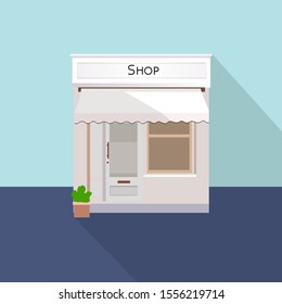 Vector flat design shops facade icons.