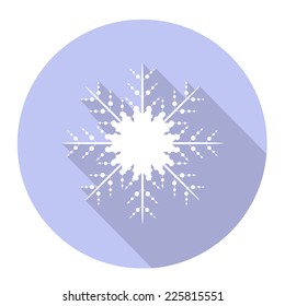 Vector flat design snowflake icon for website design, weather symbol