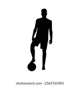 Vector flat design soccer player silhouette illustration