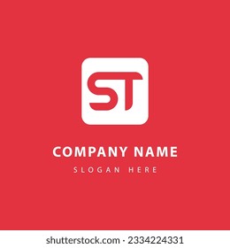 vector flat design st or ts letter initial logo
