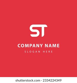 vector flat design st or ts letter initial logo