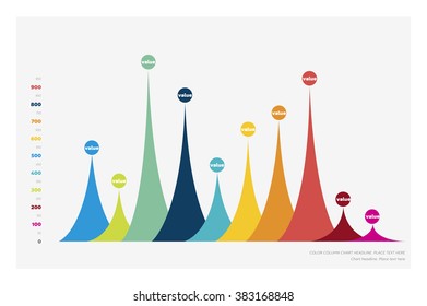Vector flat design statistics column graph, chart. Design infograph.