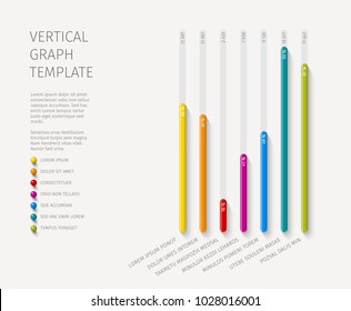 Vector Flat Design Statistics Vertical Column Graph Template For Your Infographics