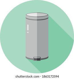 Vector Flat Design Step Trash Can. Vector illustration