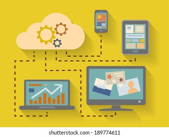 Diseño plano vectorial ilustración de estilo de análisis de sitios web concepto de información de búsqueda
