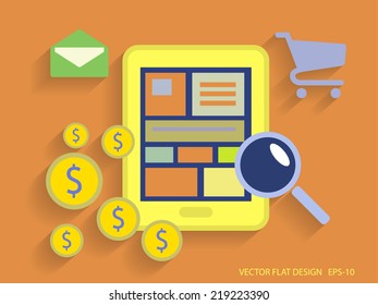 Vector Flat Design style illustration of electronic commerce concept