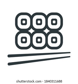 Vector Flat design sushi rolls icon. Simple and clear illustration. Raw food sign. traditional Japanese food icon.