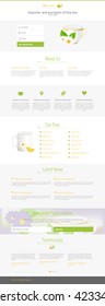 Vector flat design tea company web landing page with tea company logo, illustrations and icons.File with transparent objects