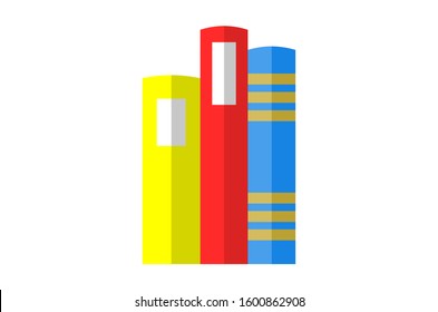 Vector Flat Design Of Three Books