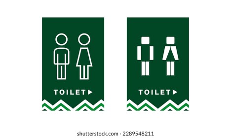 Juego de iconos de inodoros de diseño plano de vectores