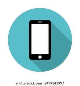 Vector flat design touch screen phone icon.