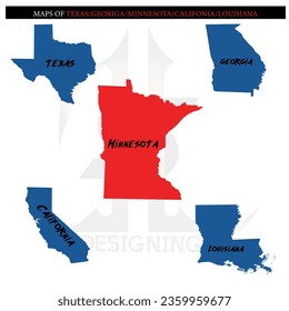 mapas de diseño plano vectorial estados unidos