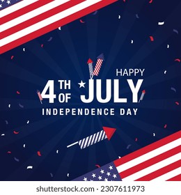Vector flat design usa independence day concept