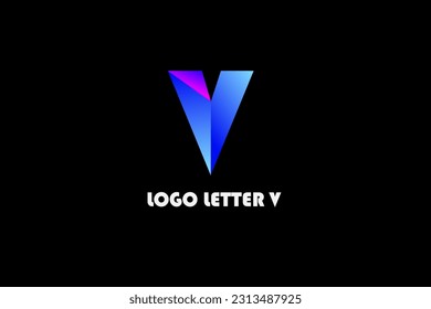 vector flat design v logo template collection