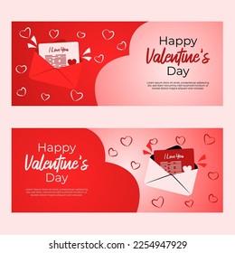 Vector flat design Valentine's day Banner template