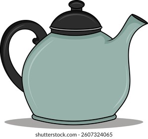 Vector Flat Design of Vintage Kettle isolated on white background