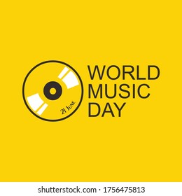 
vector flat design world music day rounded poster illustration, happy world music day selebration, perfect for poster and pamvlet