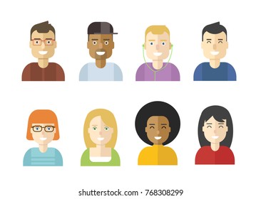 Old People Cartoon Avatars Set Isolated Stock Vector (Royalty Free ...