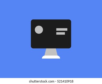 Vector flat desktop pc monitor icon