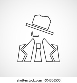 Vector flat detective icon. Isolated line icon for logo, web site design, app, UI. 