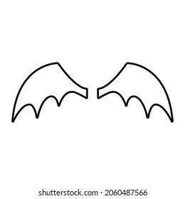 Vector flat devil demon wings isolated white background