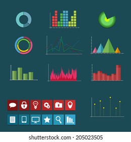 Vector flat diagrams and icons for your design