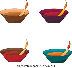 Vector flat diwali illustration. Candle