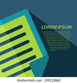 Vector flat document with text. Eps10