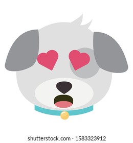 Vector flat dog emoji. Gray dog ​​vector.