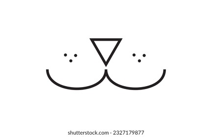  Vector flat dog nose mouth isolated on white background