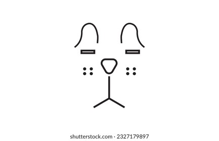  Vector flat dog nose mouth isolated on white background