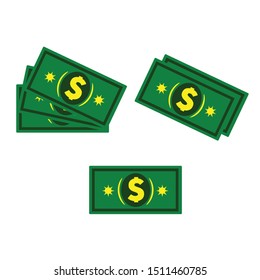 Vektorillustration flach Dollar Symbol. Unterschreiben Sie Geld Dollar. Symbolfinanzierung. 