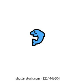 Vector flat dolphin icon