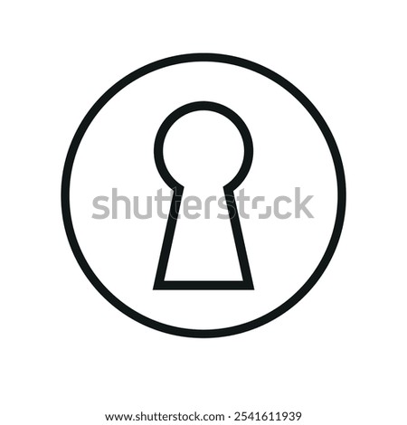 Vector flat door key hole isolated on white background