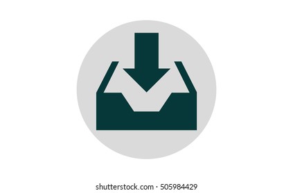 Vector flat download box icon