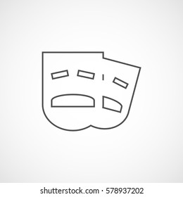 Vector flat drama mask icon. Isolated line drama icon for logo, web site design, app, UI. 