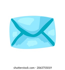 Ilustración aislada de plano vectorial con un sobre de letra cerrada. Concepto de correspondencia, correo, paquetes. Puede utilizar el elemento en diseño web, banners, etc.