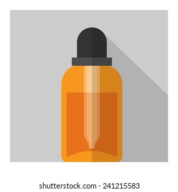 Vector flat dropper bottle. Flat health elements. Eps10