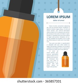 Vector flat dropper bottle. Flat health elements. Eps10