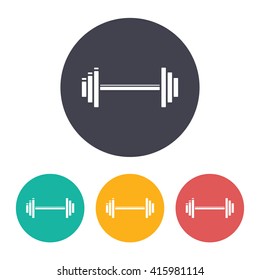 Vector flat dumbbell icon with set of 3 colors 