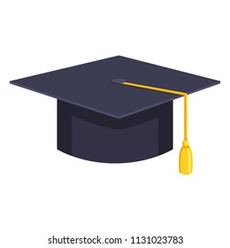 Vector Flat Education Icon - Graduation Cap. Academic Hat.