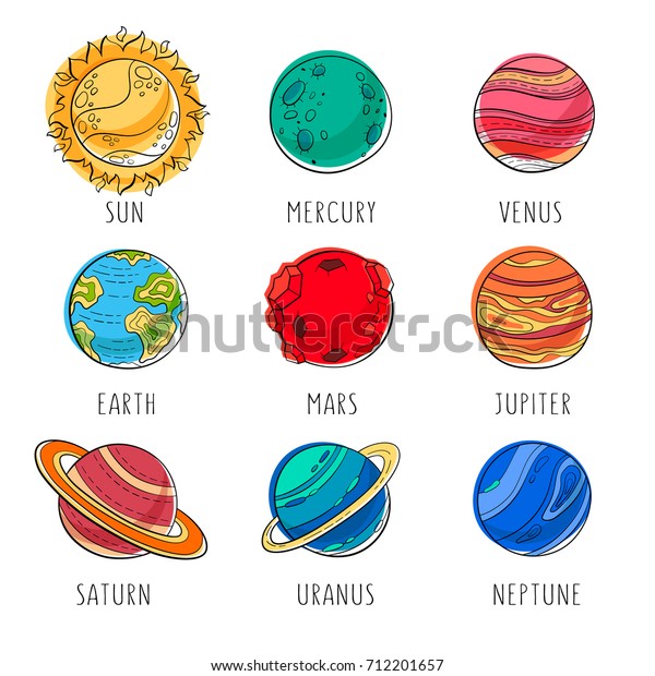 Vector Flat Education Space Illustration Set Stock Vector Royalty Free