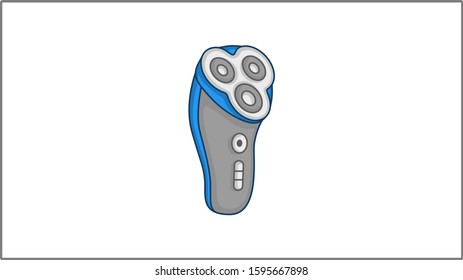 Vector Flat Electric shaver Icon. Shaving Illustration. Skin care Drawing. 