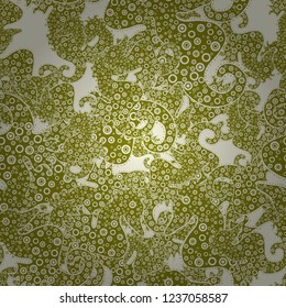 Vector. Flat elements. Doodles green, neutral and beige on colors. Seamless pattern Print. Design. Nice fabric pattern.