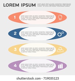 Vector flat elements for infographic. Template for diagram, graph, presentation and chart. Business concept with 4 options, parts, steps or processes. Abstract background
