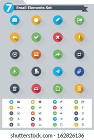 Vector flat email and messaging icon set