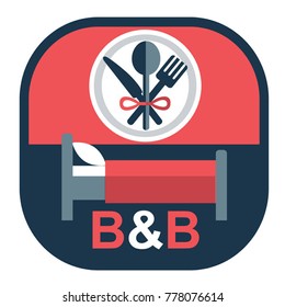 Vector Flat Emblem For Bed And Breakfast Business