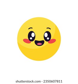 Vector flat emoticon icon illustration on white background.