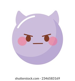 Reacción de emoticono plano vectorial sobre fondo blanco.