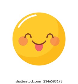 Vector flat emoticon reaction on white background.